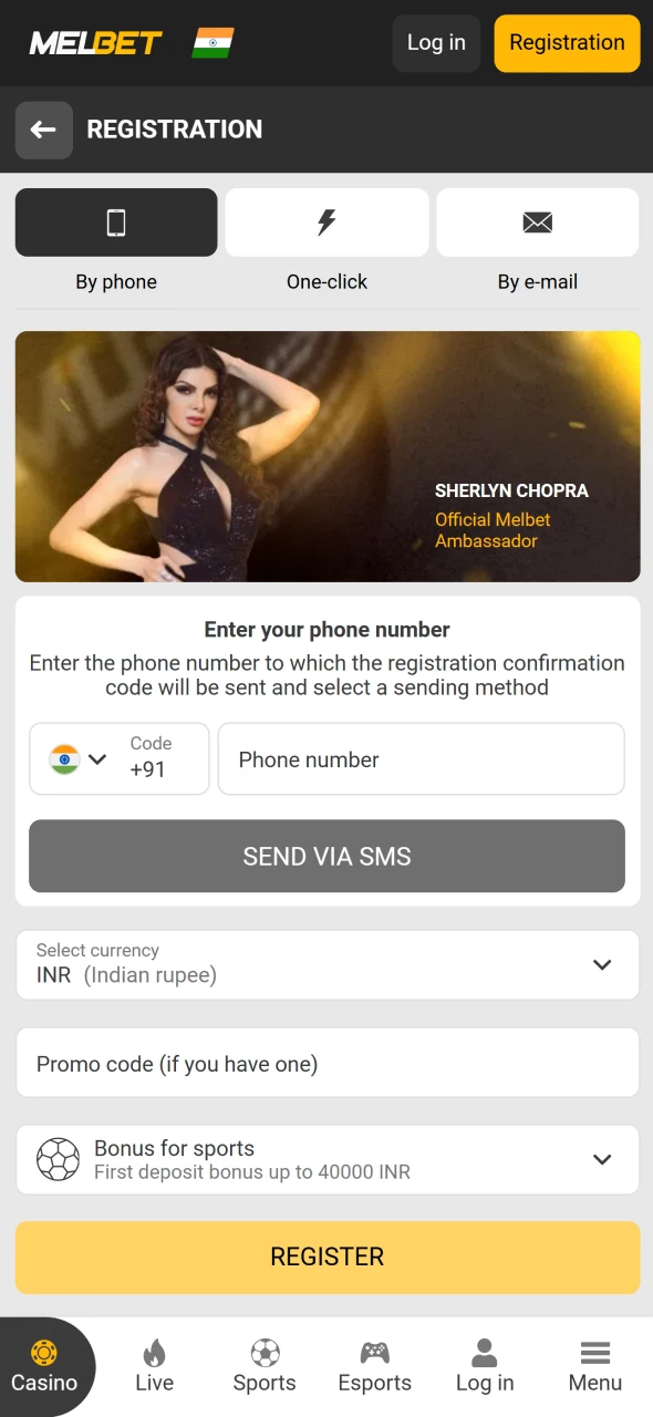 Indian players create accounts easily through the Melbet platform.