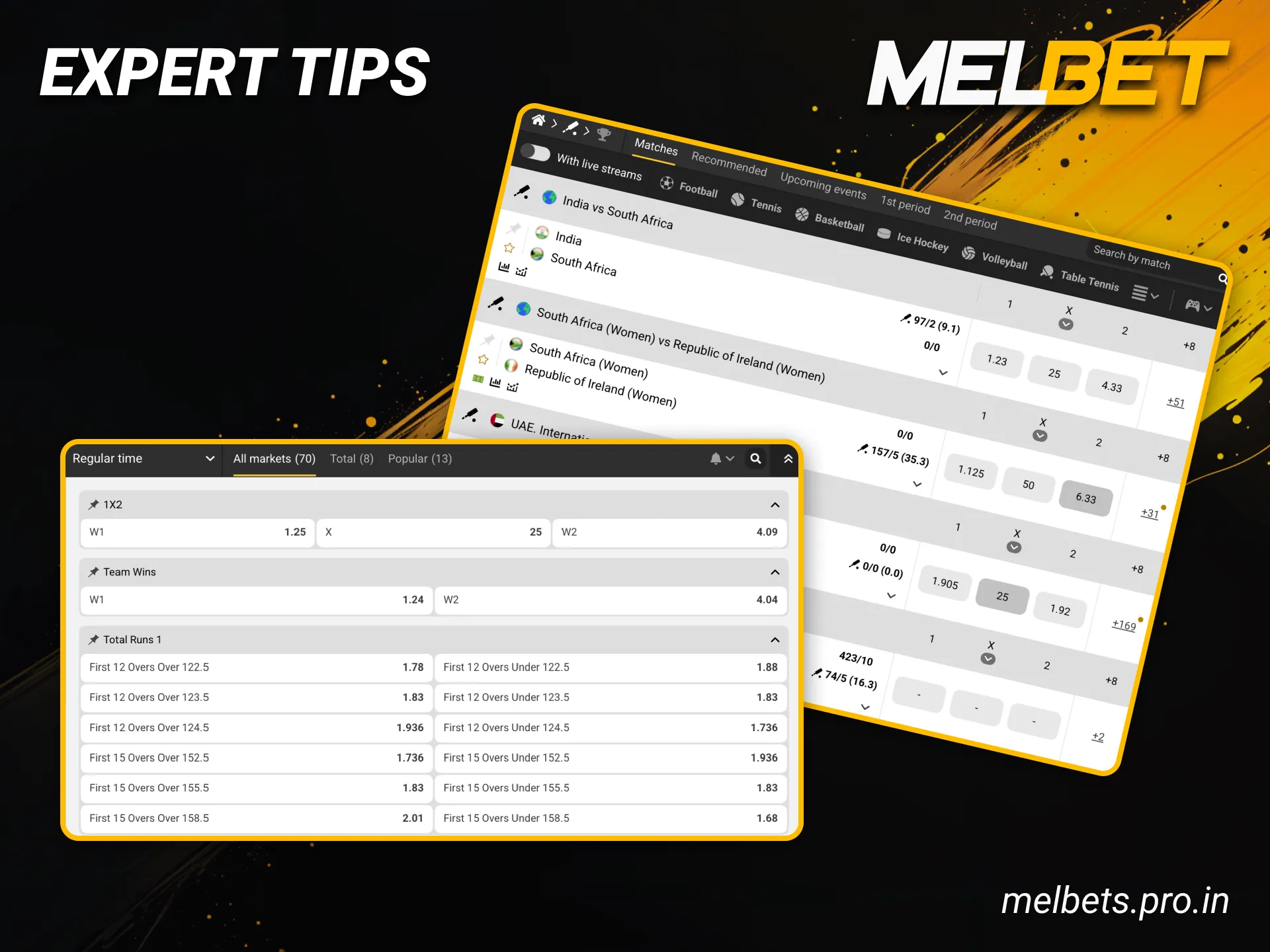 The best winnings on cricket betting at Melbet.