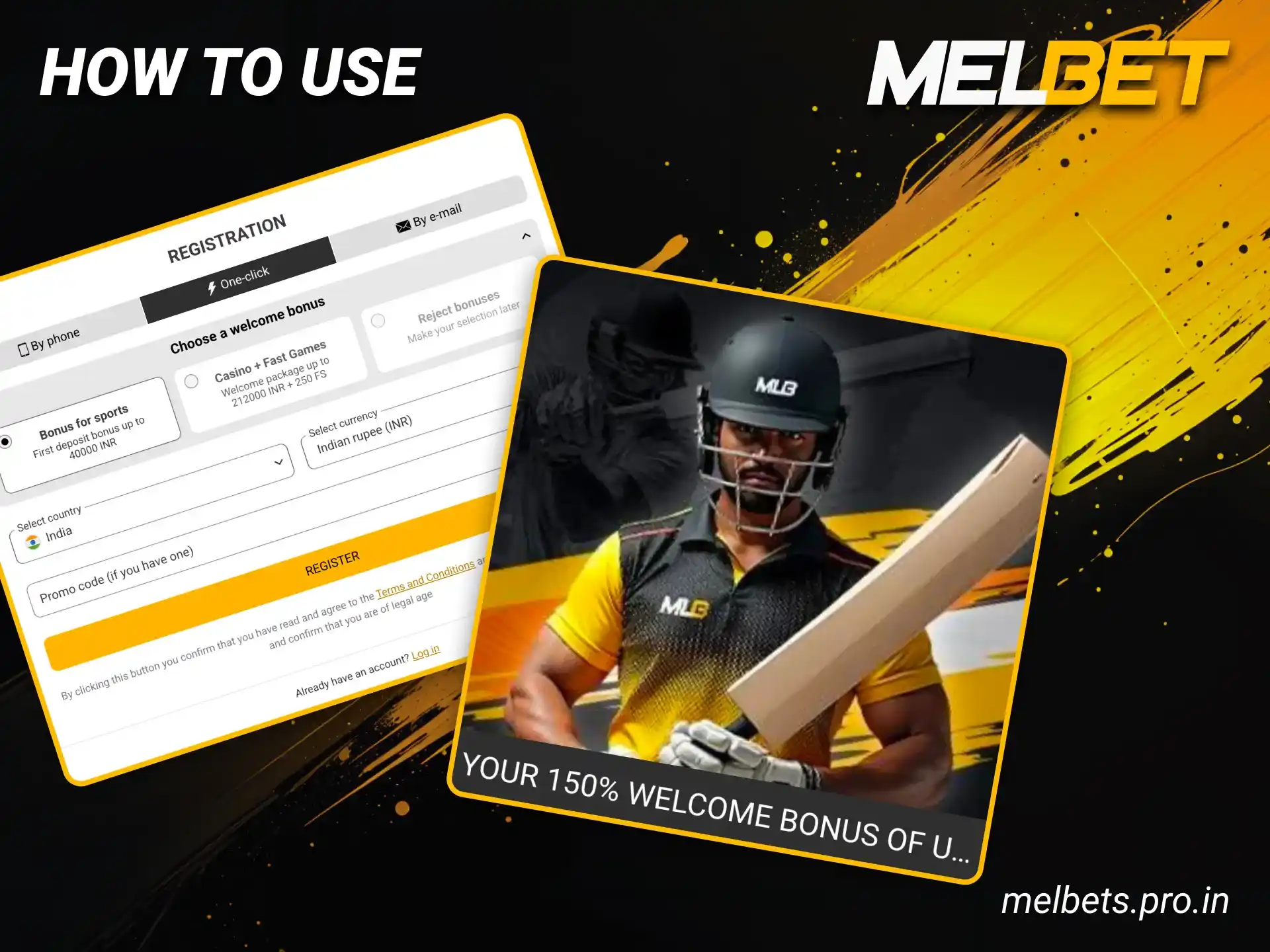 Register now and receive your bonuses at Melbet.