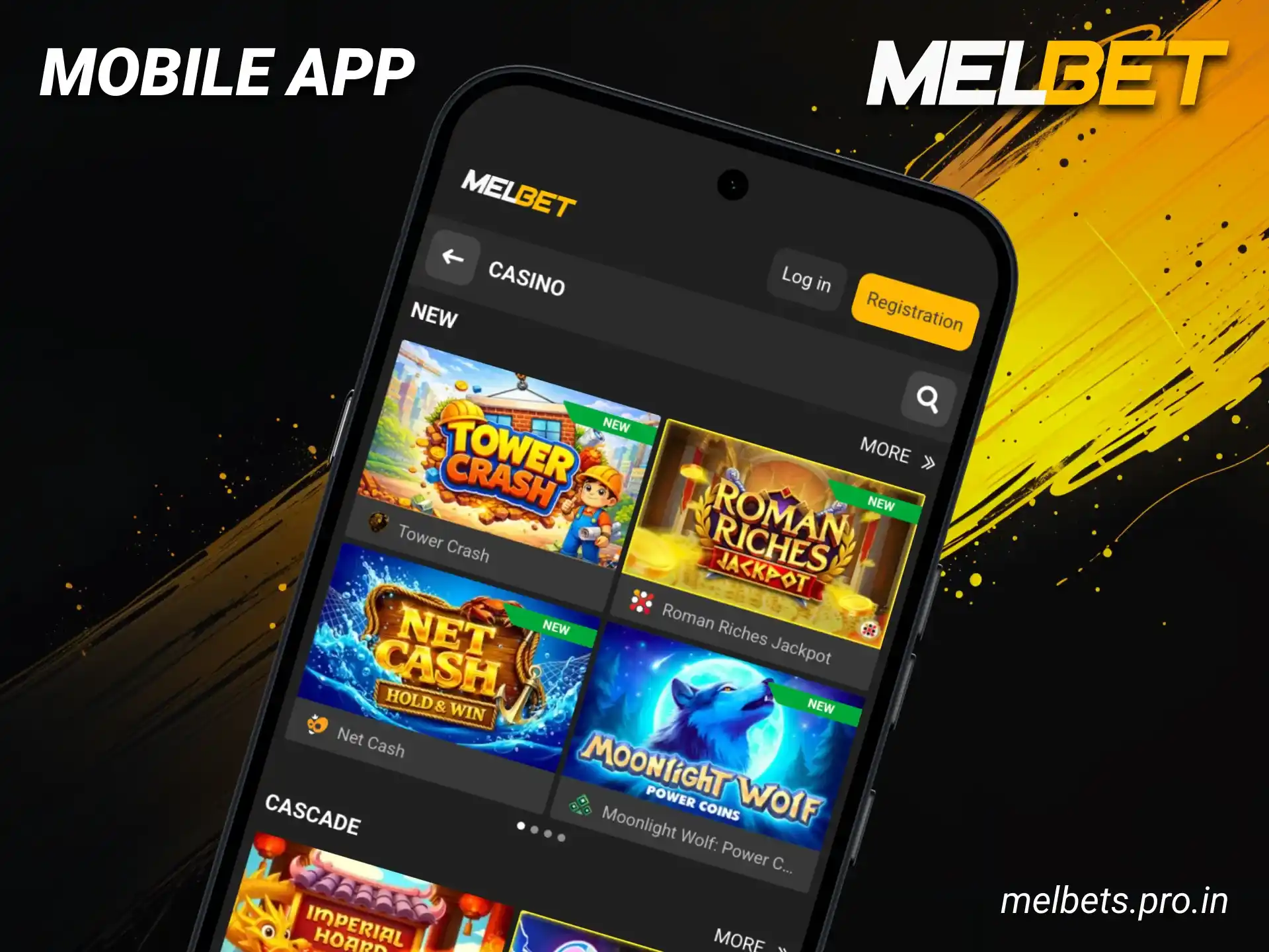 Download the Melbet mobile app to play slots anytime in India.